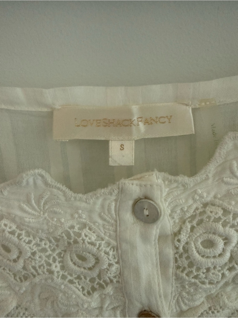 LoveShackFancy Ivory Lace Peasant Blouse - Picture 3 of 5